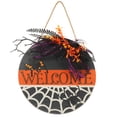 thumbnail image 1 of Door Sign Halloween Welcome Sign Prop Spider Porch Sign Halloween Decor, 1 of 8