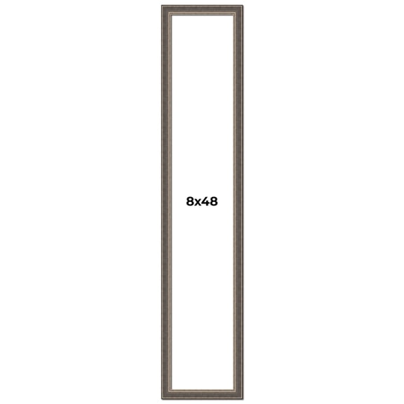8x48 Frame Silver Real Wood Picture Frame Width 1.25 Inches | Interior Frame Depth 0.5 Inches |