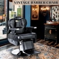 thumbnail image 3 of Heavy Duty Barber Chair, Hydraulic Recline Hair Chair for Barbershop, All Purpose Styling Chair for Beauty Shampoo Tattoo Pedicure,360 Degree Swivel, Height Adjustable, Removable Headrest, 3 of 7