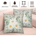 thumbnail image 4 of Spring Daisy Throw Pillow Covers 16x16 Inch Set of 2 Gray Buffalo Check Plaid White Daisies Decorative Pillow Cases Farmhouse Outdoor Linen Pillowcase Cushion Cases for Home Couch Sofa, 4 of 6