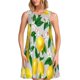 thumbnail image 1 of Easygdp Lemon Seamless Pattern Oil Painting Effect para Vestido Transpirable de Mujer, Vestido Suelto de Manga Corta con Pliegues y Bolsillos para el Verano, 1 of 7