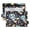 Cartoon Space Panda and Star, variant on Funny Little Crocodile 2 Pack Pencil Pouch for 3 Ring Binder Smooth Zipper Folders with Pockets Clear Window Pencil Case