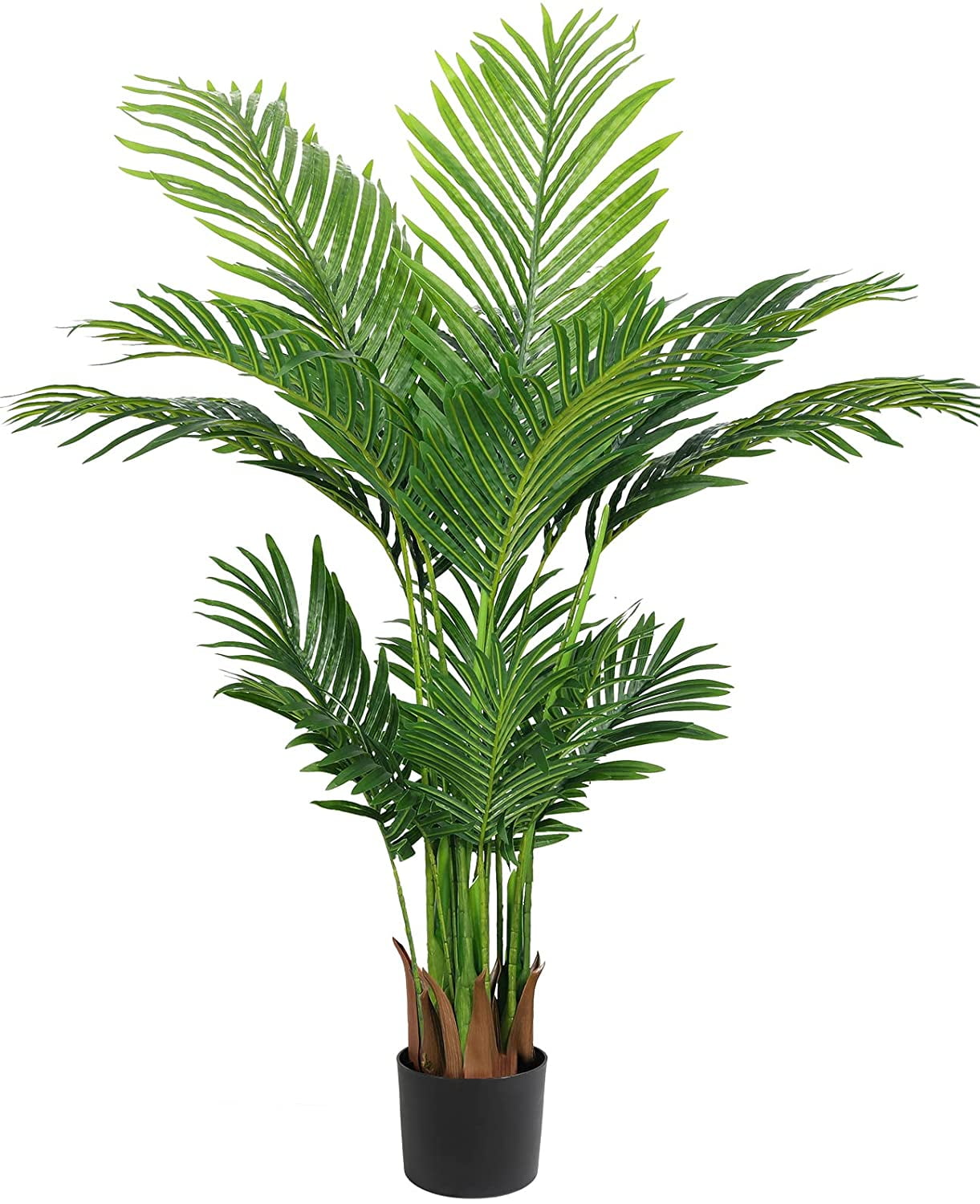 artificial kentia palm tree 4ft tall fake palm tree decor with 15 trunks  faux tropical palm silk plant