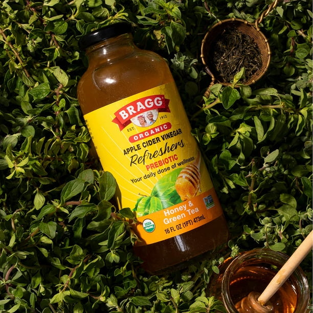Bragg Organic Apple Cider Vinegar Refreshers Honey & Green Tea 16 fl oz Pack of 4