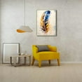 thumbnail image 3 of Creowell Feather Canvas Wall Art for Living Room Bedroom Modern Artwork Blue Watercolor Feather Print Picture Framed Wall Decor Ready to Hang for Home Office Decoration 12x16in/16x20in, 3 of 4