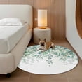 thumbnail image 2 of Round Rugs 3.3Ft, Teal Eucalyptus Leaves Round Area Rug Washable Indoor Throw Carpet, Spring Floral Summer Botanical Soft Non Slip Circle Rug for Laundry Room Patio Home Decor Aesthetic, 2 of 8