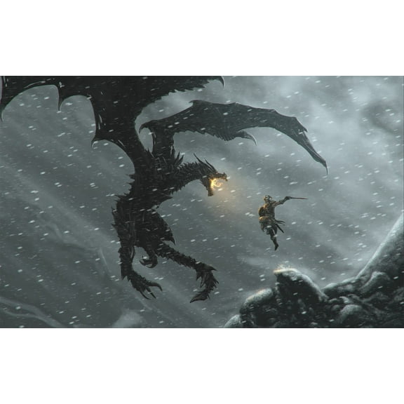 Whimsical Practicality's Skyrim Dragon Edible Cake topper Image for 1/4 sheet cake
