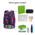 thumbnail image 4 of J World Unisex Packmate 2 in 1 Backpack With Built-in Lunch Bag, Galaxy, 4 of 8