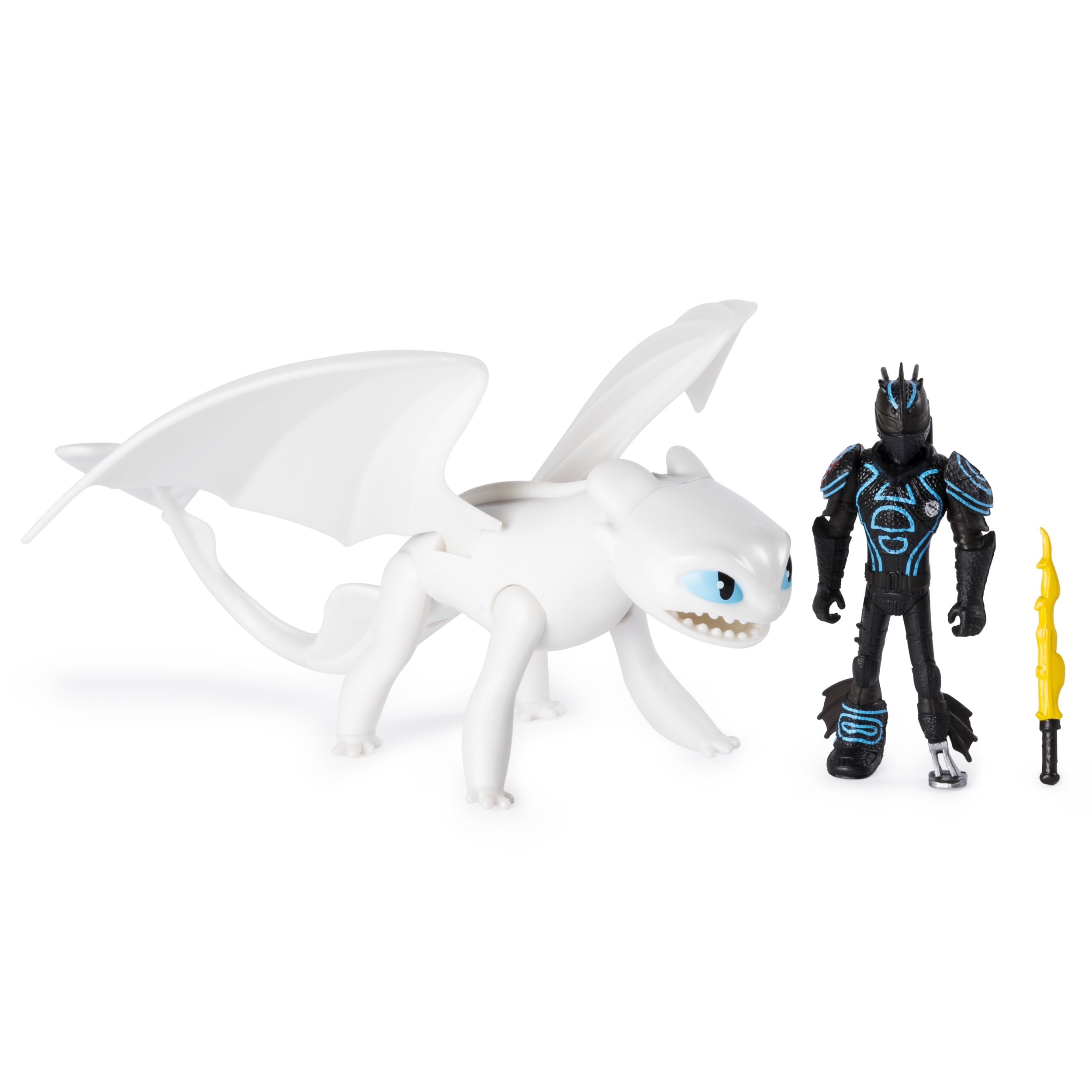 DreamWorks Dragons Lightfury and Hiccup Dragon with Armored Viking Figure