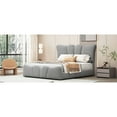 thumbnail image 3 of Modern Upholstered Bed In Gray Velvet - & Fashion-forward Platform Stable And Comfortable Sleeping Experience, 3 of 7