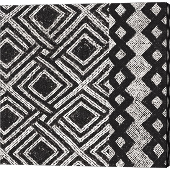 Great Art Now Kuba Cloth Mat III BW by Wild Apple Portfolio Canvas Wall Art