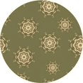 thumbnail image 1 of Ahgly Company Indoor Square Patterned Brass Green Area Rugs, 3' Square, 1 of 6