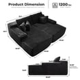 thumbnail image 3 of Toject 81" Oversized Double Chaise Lounge Sofa, No Assembly Required Sectional Sofa Bed Sleeper Loveseat for Living Room (Black,Plush Corduroy Fabric), 3 of 8