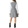 thumbnail image 3 of INSPIRE CHIC Women's Overalls Suspenders V Neck A-Line Above Knee Pinafore Dress XS Gray, 3 of 6
