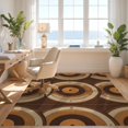 thumbnail image 3 of Design&I 5'x7' Washable Area Rug Snag-Free, Skid-Resistant Record Music Vinyl Themed Spinning Platter Geometric Rings Cd for Dining Room, Under Table, Home Office, 3 of 7