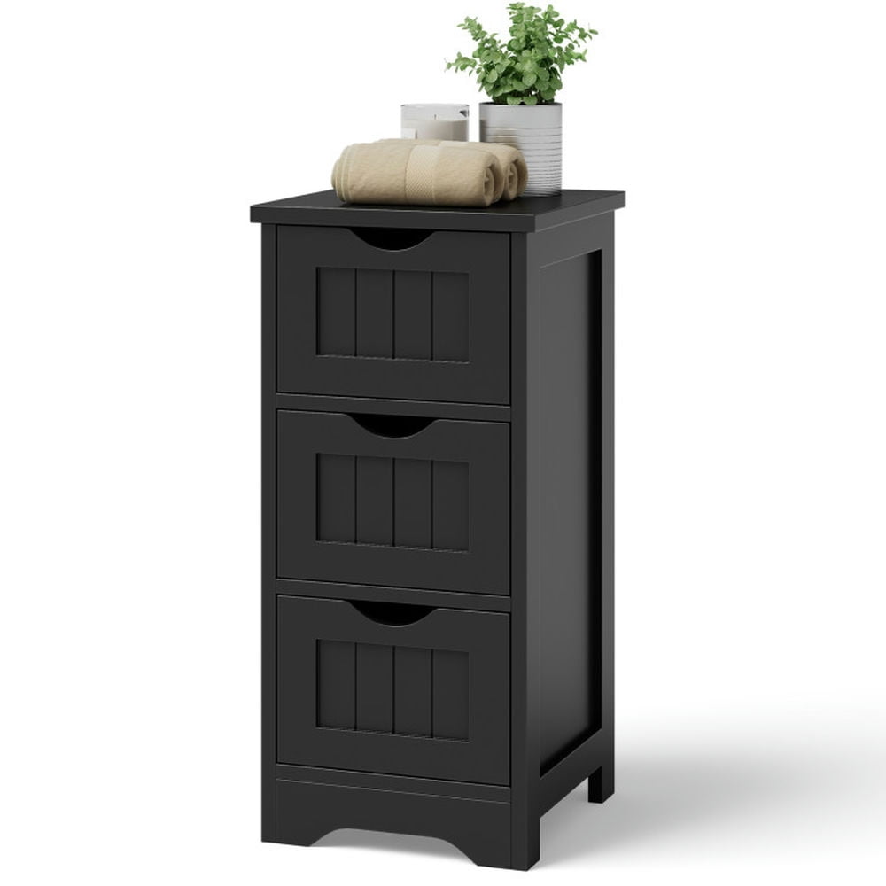 Finihen Bathroom Storage Cabinet, Bathroom Floor Cabinet, Bathroom Floor Freestanding Storage Organizer with 3 Drawers, for Bathroom, Living Room, Bedroom, Kitchen, Black Finihen Bathroom Storage Cabinet, Bathroom Floor Cabinet, Bathroom Floor Freestanding Storage Organizer with 3 Drawers, for Bathroom, Living Room, Bedroom, Kitchen, Black