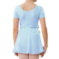 thumbnail image 4 of Stelle Ballet Short Sleeve Leotard with Separate Adjustable Tie Skirt Tights Dance Dress Outfit for Girls,Blue,4T, 4 of 7