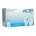 thumbnail image 1 of Guantes descartables Ambiderm Plus color blanco talle L de látex con polvo x 100 unidades, 1 of 5
