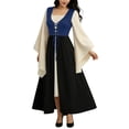 thumbnail image 6 of Women's Halloween Gothic Dress, Lace-Up Bodycon Mini Dress Witch Vampire Costume Outfit for Halloween Party Navy L, 6 of 7