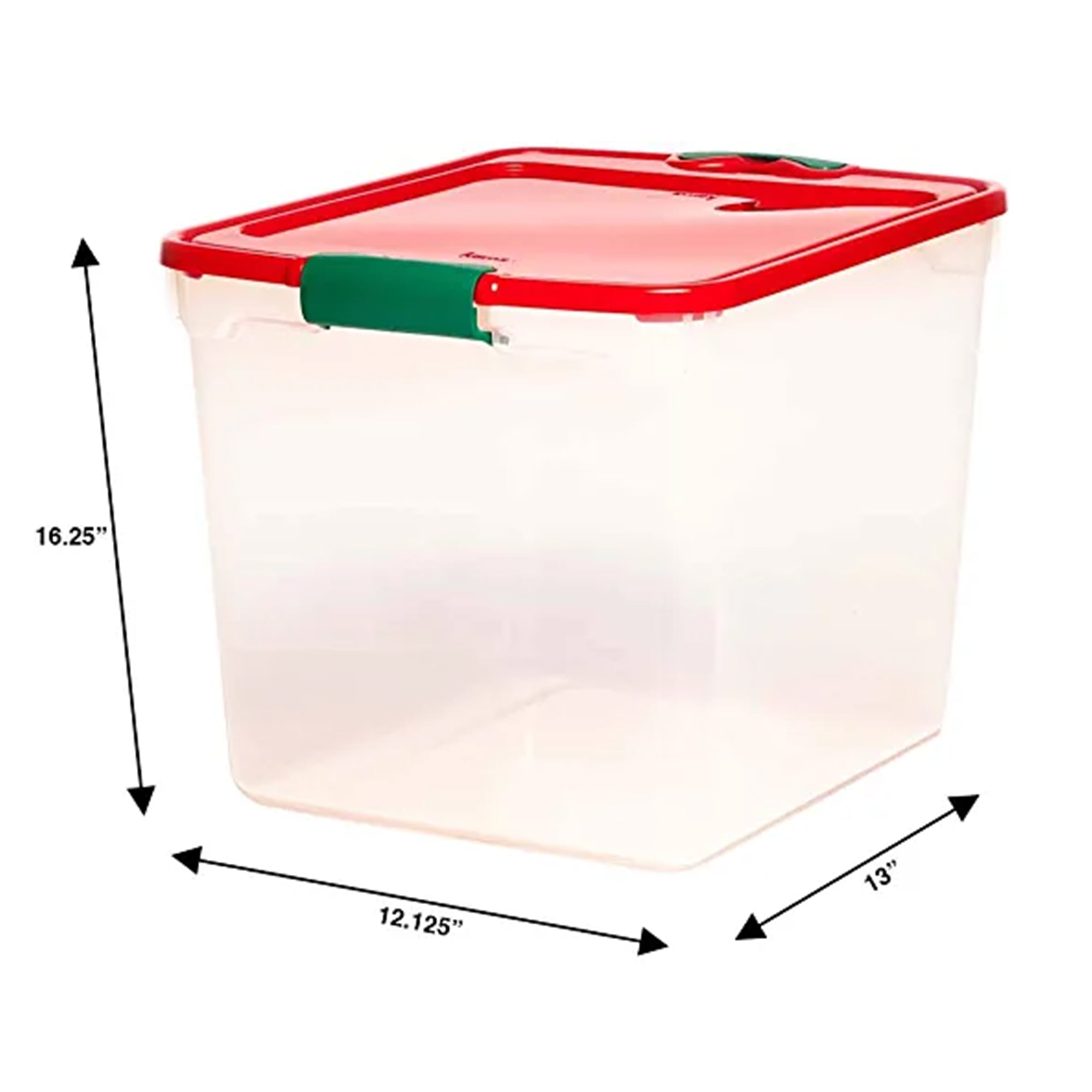 Homz 41Qt Clear Plastic Holiday Storage Container w/Red Snap Lock Lid (4  Pack), 1 Piece - Kroger