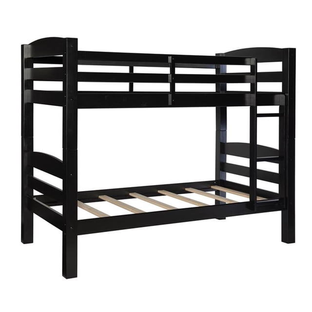 Pemberly Row Lit Superposé en Bois Transitionnel Simple sur Simple, Noir