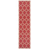 Red/Creme, variant on SAFAVIEH Beach House Sharla Geometric Indoor/Outdoor Area Rug, Red/Creme, 4' x 4' Square