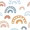 Boho Rainbow-4, variant on RisChhery Kids Cute Rainbow Blackout Curtains, Light Blocking, Grommet Top, 42 x 63 Inches, Set of 2