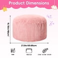 thumbnail image 3 of Fulsmile 2.5Ft Bean Bag Chair for Kids with Memory Foam Filling Kid Beanbag Chair Detachable Soft Cover for Bedroom Living Room, Stripe Pink, 3 of 7