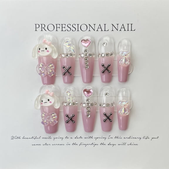 ADITYSHOP - Handmade Chic Unique Style Press-On Nail Large, Kit included