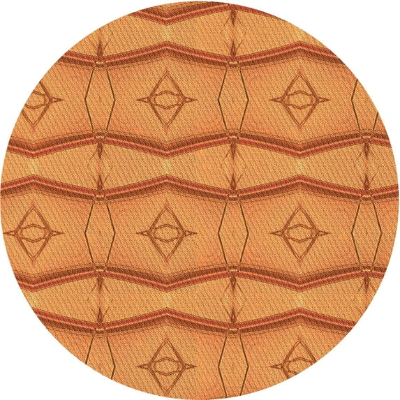Ahgly Company Indoor Square Patterned Orange Red Orange Area Rugs, 3' Square