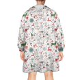 thumbnail image 2 of Wearable Oversized Blanket,White Christmas Deer and Gift Pattern Wearable Blanket Hoodie for Adults,Cozy Hooded Blankets with Super Pockets,Super Warm Fuzzy Pullover for Women & Men, 2 of 6