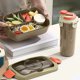 thumbnail image 4 of Fiambrera portátil con botella de agua | Caja bento apta para microondas con compartimentos y utensilios | Recipiente hermético para preparar comidas, ideal para estudiantes y oficinistas, 4 of 6