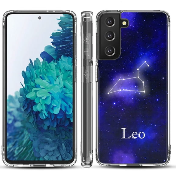 Shockproof Hybrid Bumper Phone Case for Samsung galaxy S21 5G / S21 Plus 5G, by OneToughShield ® - Zodiac / Leo