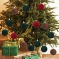 thumbnail image 1 of Seyotauo 16 Pcs Velvet Christmas Ball Ornaments -Flocked Shatterproof Christmas Tree Decorations Plastic Xmas Decorative Hanging Ornaments for Xmas Home Decor,4 Style, 1 of 7