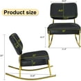 thumbnail image 2 of Rocking Chair with Metal Legs, PU Accent Rocker Chair with Spacious Seat, Armless Recliner Chair Leisure Chair for Living Room, Bedroom (Black + PU), 2 of 17