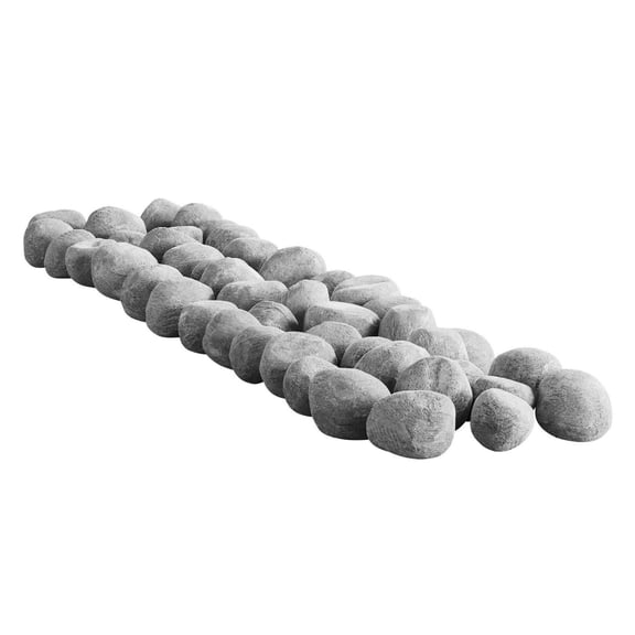 Ceramic Fire Pebbles 48pcs - 1-2 Inch Lava Rocks for Fireplace, Fire Pit - Reusable Fireballs, Gas Logs Replacement, Indoor Outdoor Use