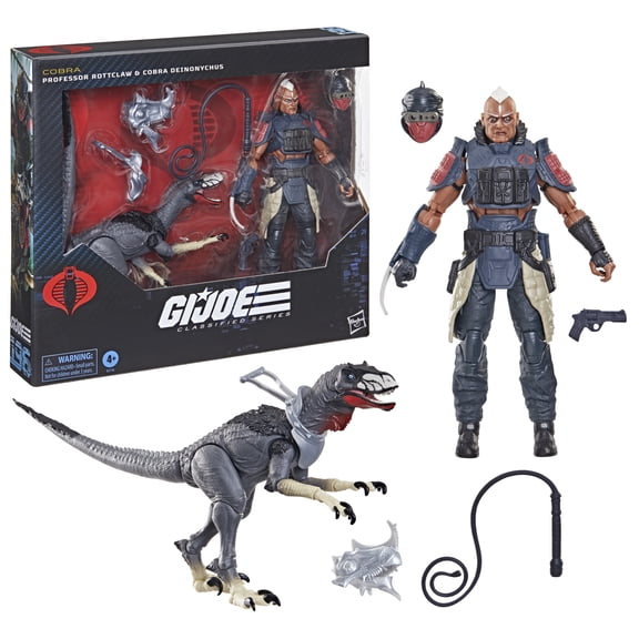 G.I. Joe Classified Series 196, Professor Rottclaw & Cobra Deinonychus, 6 Inch Action Figure and Dinosaur