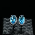 thumbnail image 2 of Uloveido White Gold Plated Necklace Earrings and Ring Jewelry Set for Women Bridal Wedding Anniversary Engagement Gift with Blue Topaz(Blue, Size 7) T482, 2 of 6