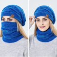 thumbnail image 5 of GRNSHTS 2 Pcs/Set Winter Beanie Hat Scarf Thick Warm Knit Fleece Lined Cap Neck Warmer for Men Women (Blue), 5 of 7