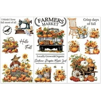 3pcs/Set Pumpkin Rub on Transfers for Crafts and Furniture 6x12 inch Autumn Farm Pumpkins Decor Transfer Stickers Vintage Transfers for Wood Furniture Scrapbooking Home Decorations