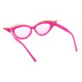 thumbnail image 4 of Women Elaborate Metal Brow Trim Gothic Cat Eye Retro Sunglasses Fuchsia - Pink, 4 of 4