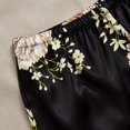 thumbnail image 5 of Xfvqtps Womens Pajama Set 3 PCS Sling Short Pants and Long Pants V Neck Flower Print Satin Soft Comfortable Silky Nightwear Black, 5 of 7