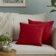 thumbnail image 5 of SoHome Chenille Cushion Covers, 2 Piece Solid Pillow Shells Set, 100% Polyester, Throw Pillow Covers Perfect for Home Décor/Bedroom/Living Room, 18"x18", Red, 5 of 6