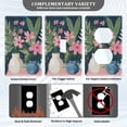 thumbnail image 3 of Yayeee Duplex Wall Plate 1-Gang 4.5"x2.7" Home Receptacle Light Switch Decorative Outlet Cover, Green Floral, 3 of 7