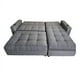 thumbnail image 4 of Sofá cama Tapatios muebles King Size Tela Oslo Gris Claro con Portavasos 3 piezas, 4 of 5