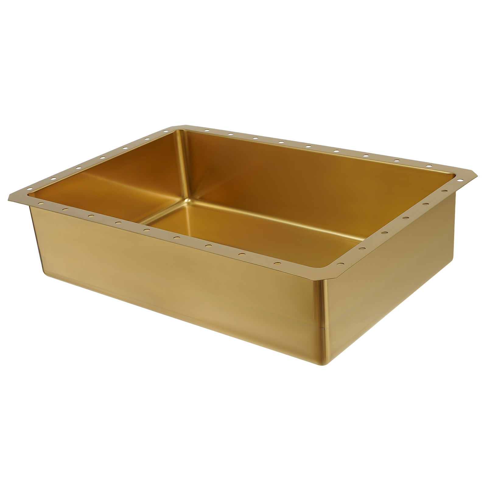 Commercial Stainless Steel Sink, 21.65x14.96x5.31in Golden Finish, 6.07 Gal Capacity with Pop-Up Drain, for Utility Rooms