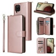 thumbnail image 1 of Feishell for Samsung Galaxy A12 (6.5 inch) Wallet Case for Women Men,Premium PU Leather Magnetic Clasp Zipper 9 Card Slots Folio Flip Holder Shockproof Purse Phone Case with Wrist Strap,Rosegold, 1 of 8