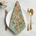thumbnail image 2 of Boho Green Flowers Cloth Napkins, Spring Abstract Watercolor Floral Leaf Washable and Reusable Dinner Napkins Set of 2, Table Napkin for Kitchen Party Birthday Wedding Hotel Housewarming 20"x20", 2 of 9