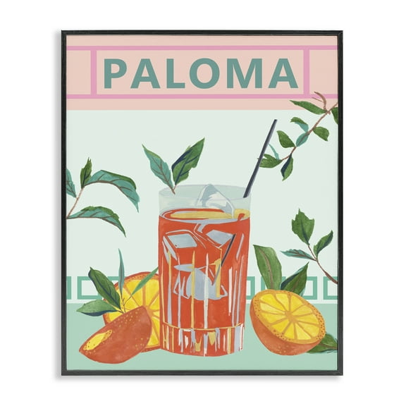 Stupell Industries Paloma Tropical Cocktail Food & Beverage Painting Black Framed Art Print Wall Art, 11 x 14
