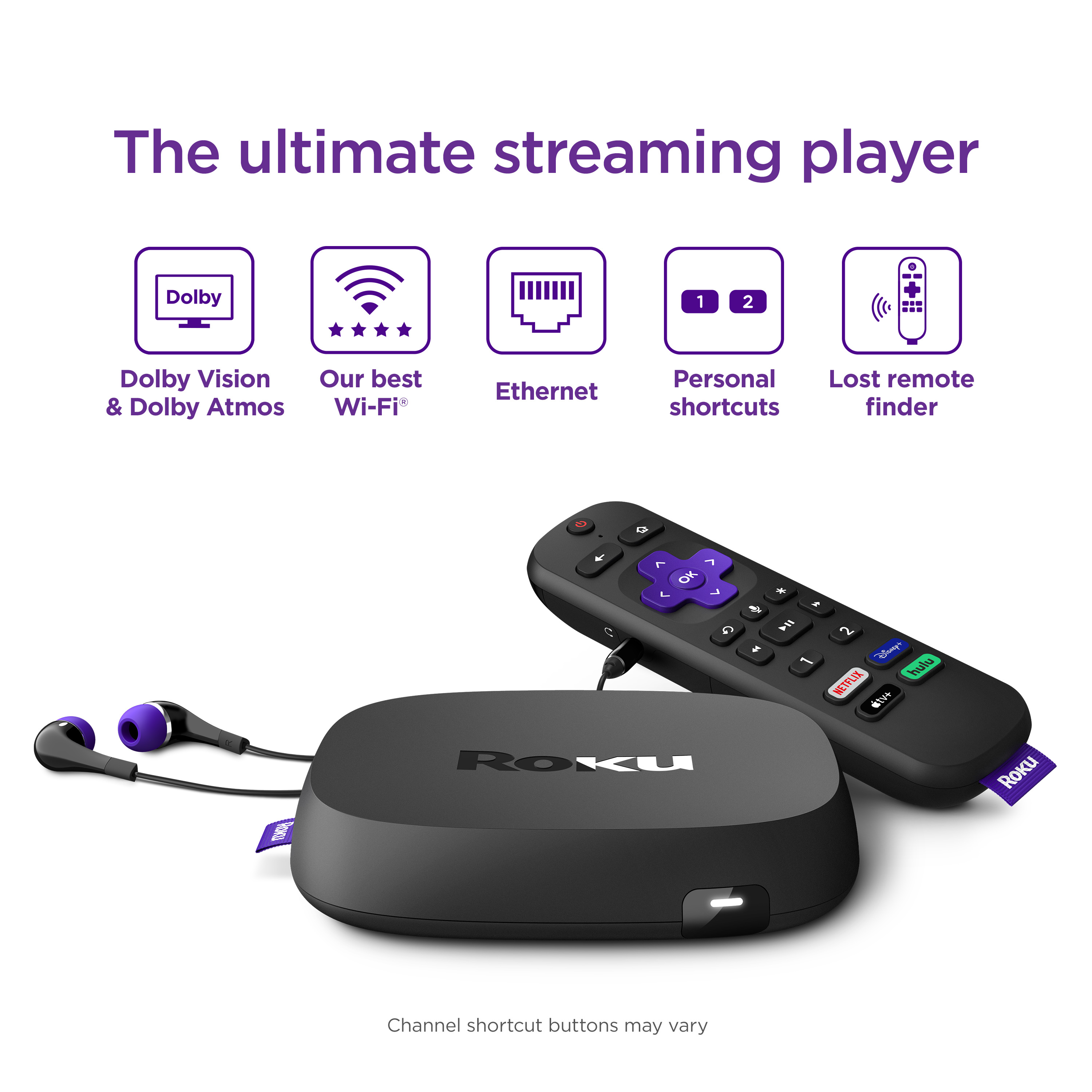 Roku Ultra | Streaming Device 4K/HDR/Dolby Vision, Roku Voice Remote with Headphone Jack, Premium HDMI® Cable - image 3 of 16